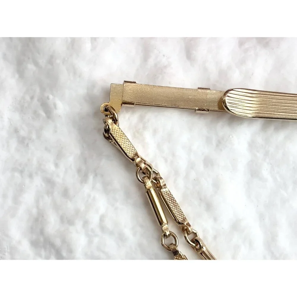 Gold Toned Adjustable Vintage Men's Midcentury Style Tie Bar | Tie Clip